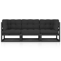 Thumbnail for 3-Sitzer-Gartensofa mit Kissen Kiefer Massivholz