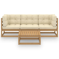 Thumbnail for 4-tlg. Garten-Lounge-Set mit Kissen Kiefer Massivholz