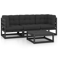 Thumbnail for 4-tlg. Garten-Lounge-Set mit Kissen Kiefer Massivholz