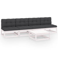 Thumbnail for 5-tlg. Garten-Lounge-Set mit Kissen Kiefer Massivholz