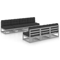 Thumbnail for 8-tlg. Garten-Lounge-Set mit Kissen Kiefer Massivholz