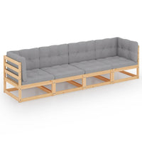 Thumbnail for 4-Sitzer-Gartensofa mit Kissen Kiefer Massivholz