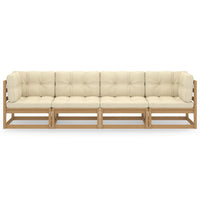Thumbnail for 4-Sitzer-Gartensofa mit Kissen Kiefer Massivholz