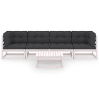 Thumbnail for 5-tlg. Garten-Lounge-Set mit Kissen Kiefer Massivholz