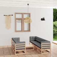 Thumbnail for 8-tlg. Garten-Lounge-Set mit Kissen Massivholz Kiefer