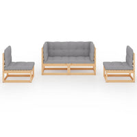 Thumbnail for 4-tlg. Garten-Lounge-Set mit Kissen Kiefer Massivholz