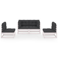 Thumbnail for 4-tlg. Garten-Lounge-Set mit Kissen Kiefer Massivholz