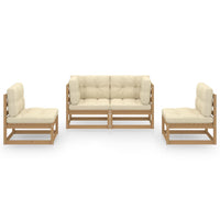 Thumbnail for 4-tlg. Garten-Lounge-Set mit Kissen Kiefer Massivholz
