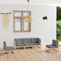 Thumbnail for 5-tlg. Garten-Lounge-Set mit Kissen Kiefer Massivholz