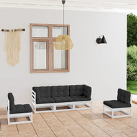 Thumbnail for 5-tlg. Garten-Lounge-Set mit Kissen Kiefer Massivholz