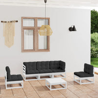 Thumbnail for 6-tlg. Garten-Lounge-Set mit Kissen Kiefer Massivholz