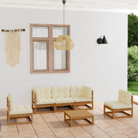 Thumbnail for 6-tlg. Garten-Lounge-Set mit Kissen Kiefer Massivholz