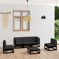 Thumbnail for 6-tlg. Garten-Lounge-Set mit Kissen Kiefer Massivholz