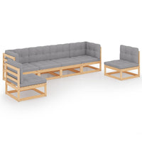 Thumbnail for 6-tlg. Garten-Lounge-Set mit Kissen Kiefer Massivholz