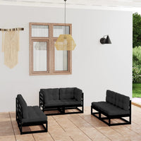 Thumbnail for 6-tlg. Garten-Lounge-Set mit Kissen Kiefer Massivholz
