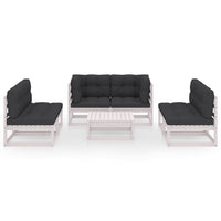 Thumbnail for 7-tlg. Garten-Lounge-Set mit Kissen Kiefer Massivholz