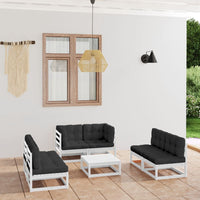 Thumbnail for 7-tlg. Garten-Lounge-Set mit Kissen Kiefer Massivholz