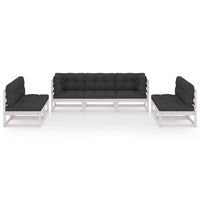 Thumbnail for 7-tlg. Garten-Lounge-Set mit Kissen Kiefer Massivholz