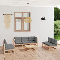 Thumbnail for 8-tlg. Garten-Lounge-Set mit Kissen Massivholz Kiefer
