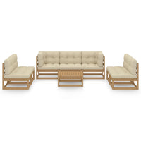 Thumbnail for 8-tlg. Garten-Lounge-Set mit Kissen Kiefer Massivholz