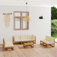 Thumbnail for 8-tlg. Garten-Lounge-Set mit Kissen Kiefer Massivholz