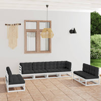 Thumbnail for 8-tlg. Garten-Lounge-Set mit Kissen Kiefer Massivholz
