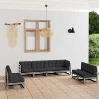 Thumbnail for 8-tlg. Garten-Lounge-Set mit Kissen Kiefer Massivholz