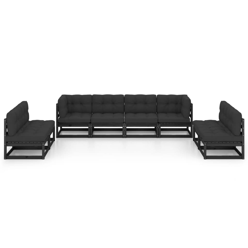 8-tlg. Garten-Lounge-Set mit Kissen Kiefer Massivholz