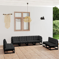 Thumbnail for 8-tlg. Garten-Lounge-Set mit Kissen Kiefer Massivholz