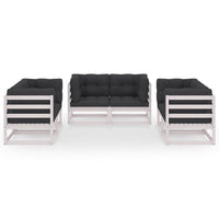 Thumbnail for 6-tlg. Garten-Lounge-Set mit Kissen Kiefer Massivholz
