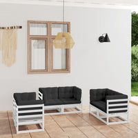 Thumbnail for 6-tlg. Garten-Lounge-Set mit Kissen Kiefer Massivholz
