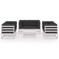 Thumbnail for 7-tlg. Garten-Lounge-Set mit Kissen Kiefer Massivholz
