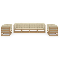 Thumbnail for 8-tlg. Garten-Lounge-Set mit Kissen Kiefer Massivholz