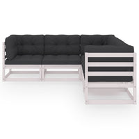 Thumbnail for 5-tlg. Garten-Lounge-Set mit Kissen Kiefer Massivholz