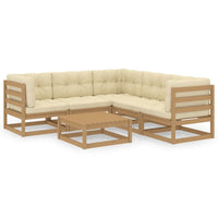 Thumbnail for 6-tlg. Garten-Lounge-Set mit Kissen Kiefer Massivholz