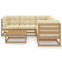 Thumbnail for 6-tlg. Garten-Lounge-Set mit Kissen Kiefer Massivholz