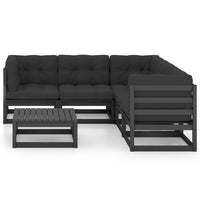 Thumbnail for 6-tlg. Garten-Lounge-Set mit Kissen Kiefer Massivholz