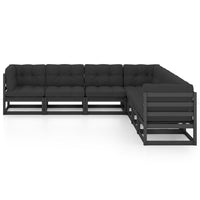 Thumbnail for 7-tlg. Garten-Lounge-Set mit Kissen Massivholz Kiefer
