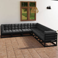 Thumbnail for 7-tlg. Garten-Lounge-Set mit Kissen Massivholz Kiefer