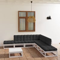 Thumbnail for 8-tlg. Garten-Lounge-Set mit Kissen Kiefer Massivholz