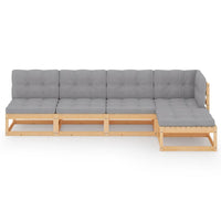 Thumbnail for 5-tlg. Garten-Lounge-Set mit Kissen Kiefer Massivholz