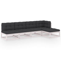 Thumbnail for 5-tlg. Garten-Lounge-Set mit Kissen Kiefer Massivholz