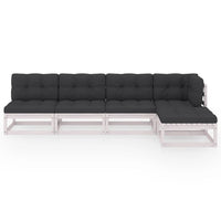 Thumbnail for 5-tlg. Garten-Lounge-Set mit Kissen Kiefer Massivholz
