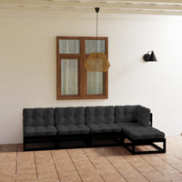 Thumbnail for 5-tlg. Garten-Lounge-Set mit Kissen Massivholz Kiefer