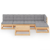 Thumbnail for 6-tlg. Garten-Lounge-Set mit Kissen Massivholz Kiefer