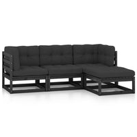 Thumbnail for 4-tlg. Garten-Lounge-Set mit Kissen Kiefer Massivholz