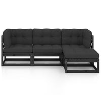 Thumbnail for 4-tlg. Garten-Lounge-Set mit Kissen Kiefer Massivholz