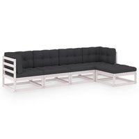 Thumbnail for 5-tlg. Garten-Lounge-Set mit Kissen Kiefer Massivholz