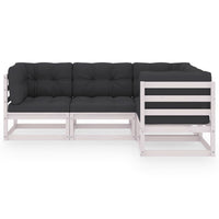 Thumbnail for 4-tlg. Garten-Lounge-Set mit Kissen Kiefer Massivholz