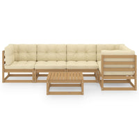 Thumbnail for 6-tlg. Garten-Lounge-Set mit Kissen Kiefer Massivholz